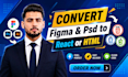 convert figma, psd, xd  to html, react, tailwind CSS