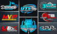 do transport logistics trucking cargo and dispatching business logo