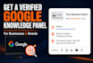 create google knowledge panel and optimize gmb profile
