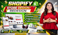 design and redesign high converting shopify dropshipping stores, shopify website