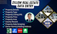 do zillow real estate data entry, property data and b2b leads
