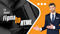convert figma to HTML5 with css3 or tailwind CSS