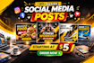 create professional and modern social media post designs