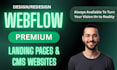 create webflow responsive cms, templates and webflow premium landing page