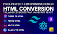 do figma to HTML CSS conversion using tailwind CSS or bootstrap