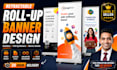 design retractable roll up, pop up banner and standee