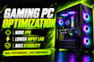 optimize, tweak, fix, overclock PC for gaming and streaming
