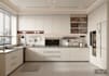 kitchen, living room design and 3d rendering