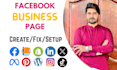 create, setup and fix facebook business page