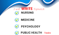 do nursing, public health, healthcare, psychology tasks and case studies