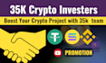 promote your crypto project, crypto token and memecoin on my youtube channel