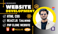 clone business website using html css reactjs php responsive web figma to html