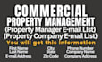 provide commercial property manager email and company email list