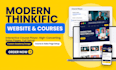 design a modern thinkific website, online course, and sales page