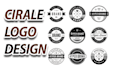 draw bold typography logo design circle style