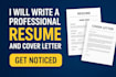 write a professional resume and cover letter