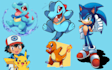 draw cute pokemon art , fakemon art , chibi fakemon, pokemon art animation