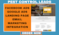 generate high converting pest control leads via facebook google ads landing page