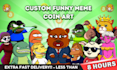 draw funny meme character with cartoon style for your web and social media