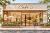 do retail store, restaurant, cafe, interior and 3d rendering