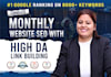 do complete monthly SEO service with on page and off page for 1st rank