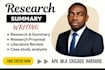 do case study analysis, research and summary writing