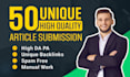 do 50 article submissions on high authority websites