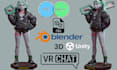 costum vrchat avatar 3d avatar rig 3d vtuber