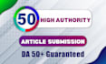 do 50 article submission manually
