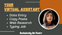 be your virtual assistant for data entry, copy paste, web research, and typing