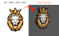 create a 3d rotating logo animation spin loop GIF