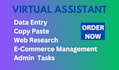 be your virtual assistant for copy paste, web research and data entry