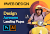 design awesome website, app, landing page design mockup