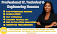 write a technical resume, engineering resume and software developer resume