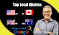 do US, ca, UK, aus local citations for local listings