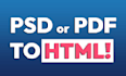 convert PSD figma xd PDF to HTML