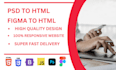 convert  psd to html figma to html