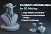 custom 3d character sculpts and miniatures as print ready
