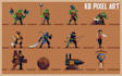 make pixel art character and add animation on them