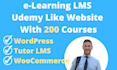 udemy elearning lms wordpress website with 200 courses