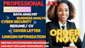 write resumes for data science, cybersecurity, ai, python, and supply chain