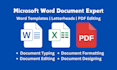 create, format, edit, retype ms word templates,  letterheads design