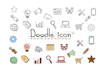 create hand drawn doodle art custom icon design set