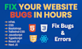 fix html, css, javascript, react js, next js issues