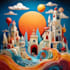 create art in a cartoonish abstract and surreal style