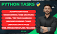 do all kind of python scripts, automation and projects