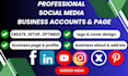 create all social media accounts professionally and set up business pages