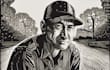 draw a custom portrait in linocut style