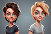 draw a vector 2d character, cartoon character