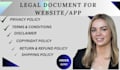 write privacy policy, terms and conditions, and disclaimer